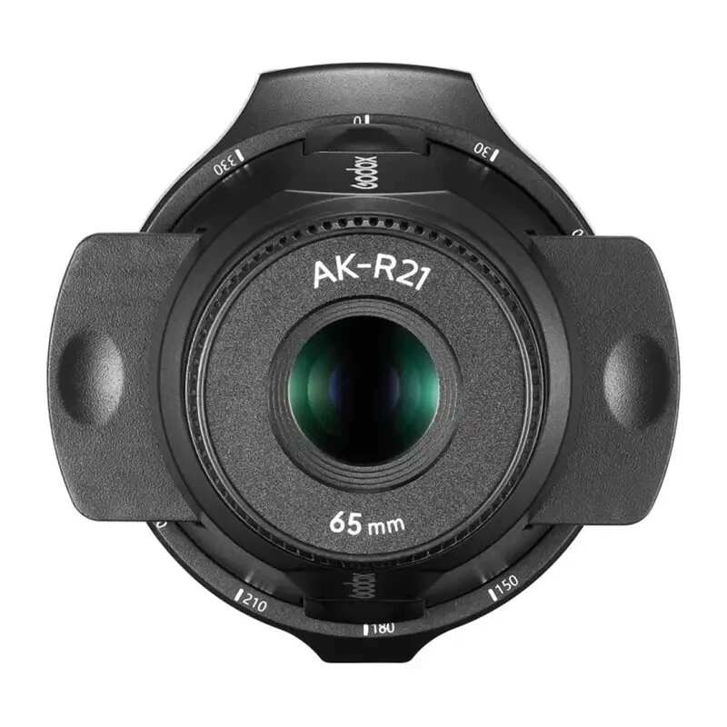 GODOX AK-R21 projekcijas uzgalis apaļgalvas zibspuldzēm ar 65mm objektīvu, 8 gobo, krāsu filtriem, magnētisko stiprinājumu