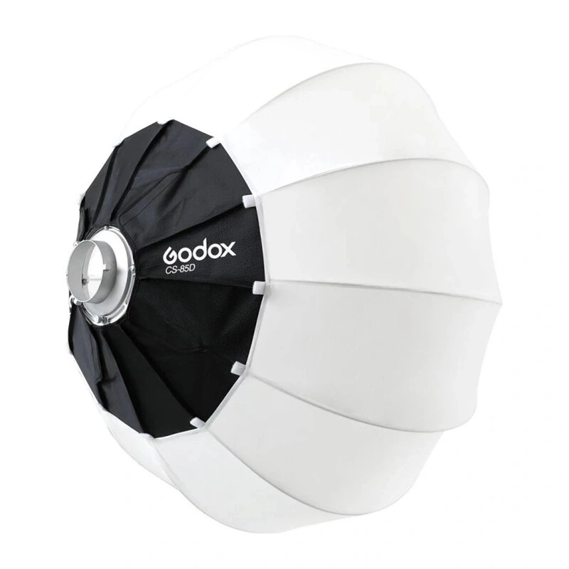 Godox CS-85D 85cm laternas softbox ar Bowens stiprinājumu, salokāms sfēriskais difuzors studijas zibspuldzēm un LED gaismām