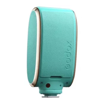 GODOX LUX Senior zibspuldze (zaļa) Retro uz kameras zibspuldze ar automātisko/manuālo režīmu, iebūvētu akumulatoru, OLED displeju, salokāmu reflektor