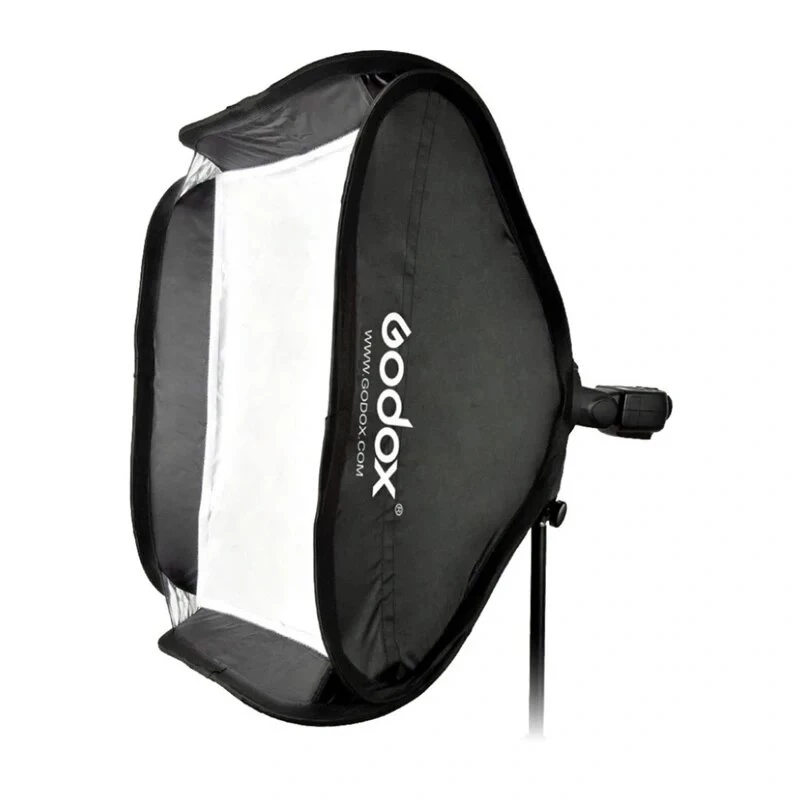 Godox SFGV8080 80x80cm sudraba režģa softbox ar Bowens stiprinājumu, 40° režģis, iekšējie un ārējie difuzori, ātra uzstādīšana