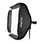 Godox SFGV8080 80x80cm sudraba režģa softbox ar Bowens stiprinājumu, 40° režģis, iekšējie un ārējie difuzori, ātra uzstādīšana