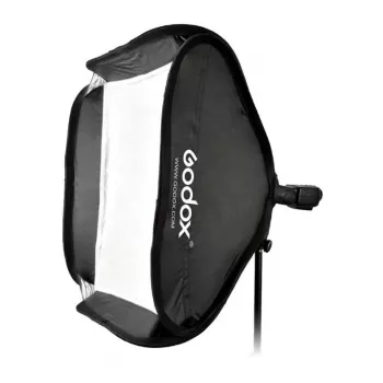 Godox SFUV5050 salokāms kvadrātveida softbox 50x50cm ar S-Type stiprinājumu, sudraba iekšpusi, noņemamiem difuzoriem un pārnēsāšanas somu