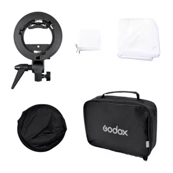 Godox SFUV6060 S-Type zibspuldzes kronšteins ar 60x60cm softbox un somu komplekts