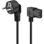 Goobay 51320 tīkla barošanas kabelis, Schuko kontaktdakša (leņķiska) uz IEC C13 ligzdu, melns, 5 m