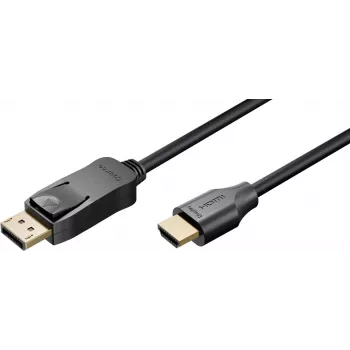 Goobay DisplayPort uz HDMI kabelis 1,8 m 4K UHD melns 80527
