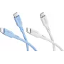Goobay Ice Breeze komplekts 2x USB-C silikona kabelis, 1,5 m, zils un balts (81257)