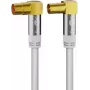 Goobay TV antenas kabelis (135 dB tip.), 4x ekranēts, 1 m, balts - zelta pārklājums, 90° koaksiālā ligzda > 90° koaksiālais kontaktdakša (70411)