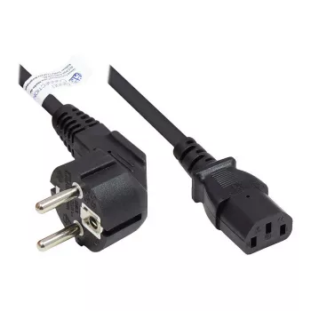 Good Connections leņķa Schuko uz IEC C13 strāvas kabelis 0.75m melns
