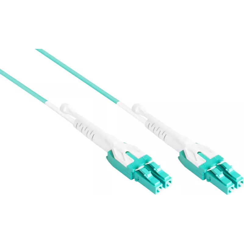 Good Connections OM3 Duplex LC/LC Uniboot optiskās šķiedras savienojuma kabelis, 50/125µm, LSZH, Aqua, 5m LW-U805LC3