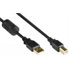 Good Connections USB 2.0 kabelis A uz B ar ferīta serdi, zeltīti kontakti, melns, 1m
