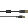 Good Connections USB 2.0 kabelis A uz B ar ferīta serdi, zeltīti kontakti, melns, 1m