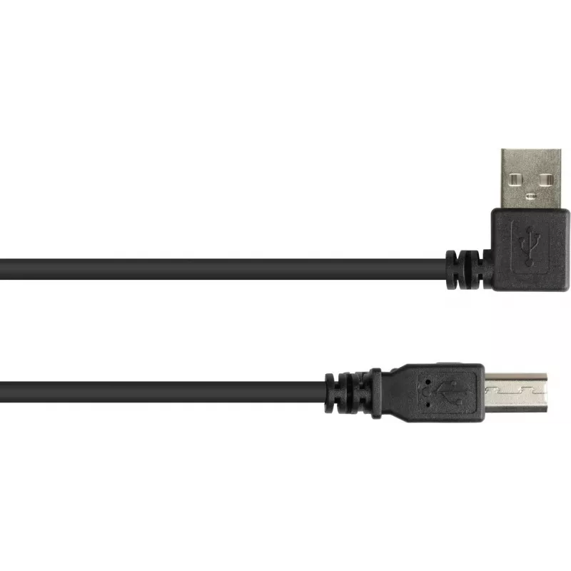 Good Connections USB 2.0 kabelis Type-A leņķveida uz Type-B - Melns - 0,5 m