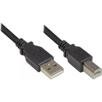 Good Connections USB 2.0 kabelis A tipa uz B tipu - Melns - 0,5m