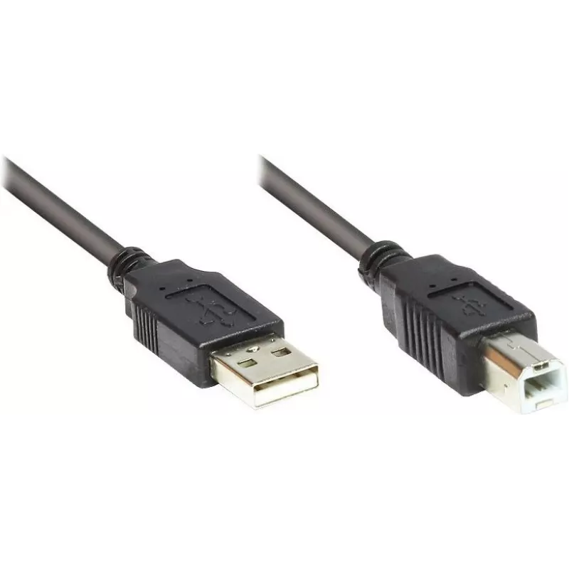 Good Connections USB 2.0 kabelis A tipa uz B tipu - Melns - 0,5m