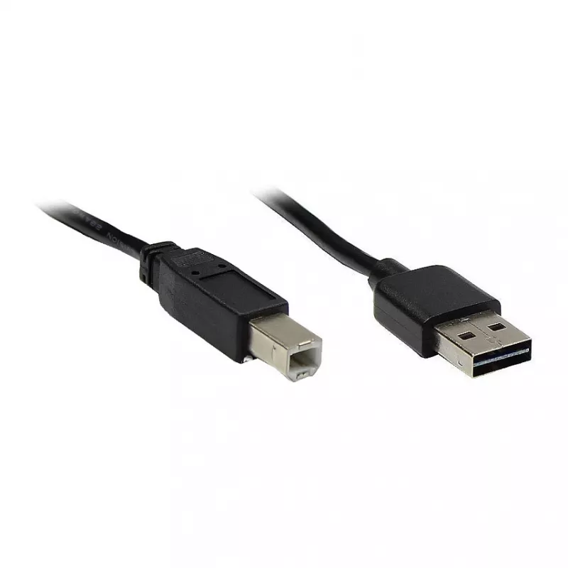 Good Connections USB 2.0 EASY kabelis A uz B leņķveida, melns, 2m