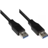 Good Connections USB 3.0 kabelis, Type-A vīrišķais uz Type-A vīrišķo, melns, 0,5 m 2712-S005