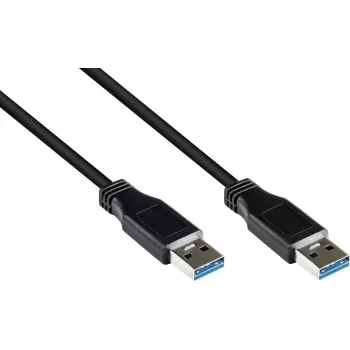 Good Connections USB 3.0 kabelis, Type-A vīrišķais uz Type-A vīrišķo, melns, 0,5 m 2712-S005
