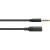 GoodConnections 3,5 mm 4 polu TRRS audio pagarinājuma kabelis, vīrišķais uz sievišķo, 3 m, melns AS-35V4B3