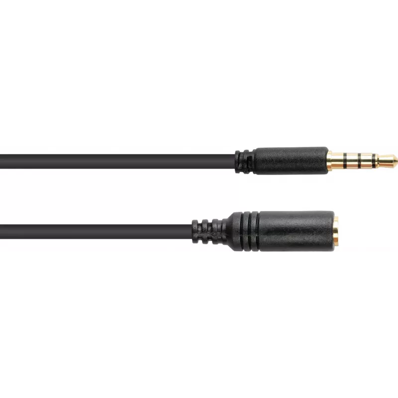 GoodConnections 3,5 mm 4 polu TRRS audio pagarinājuma kabelis, vīrišķais uz sievišķo, 3 m, melns AS-35V4B3