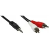 GoodConnections 3,5 mm stereo jack uz 2x RCA vīriešu audio kabelis 2,5 m melns AS-352C
