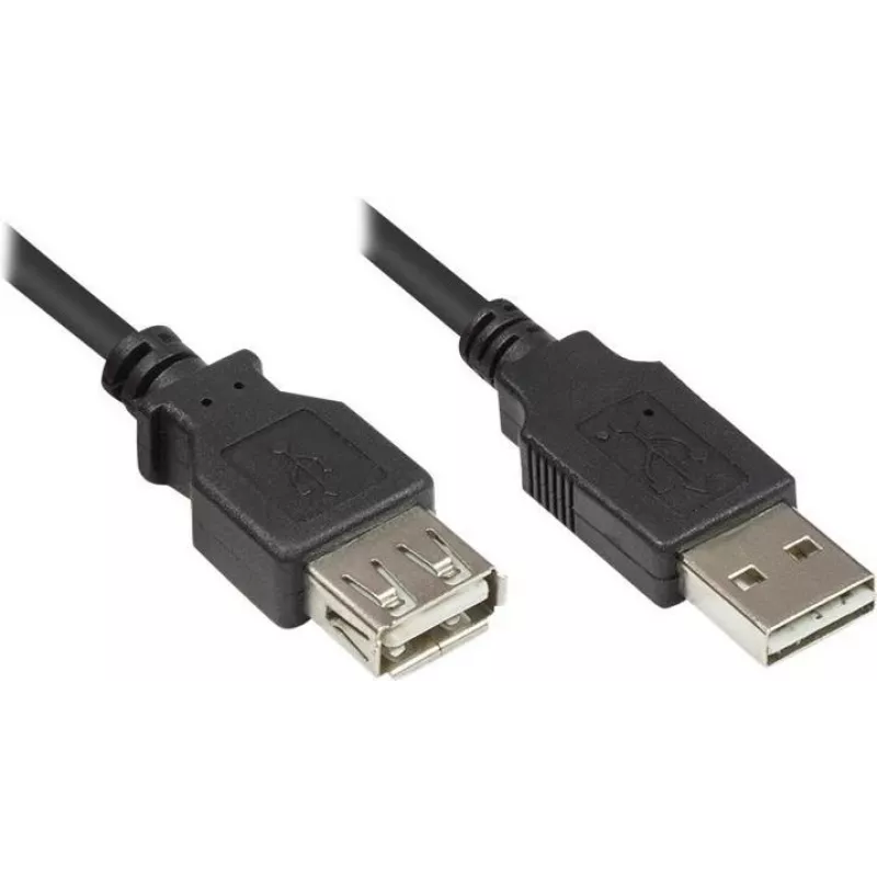 GoodConnections Alcasa 2511-EU01 USB 2.0 pagarinātājkabelis, USB-A vīrišķais uz USB-A sievišķo, 1,8 m, melns