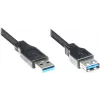 GoodConnections Alcasa 2711-S005 USB 3.1 Gen 1 pagarinājuma kabelis – USB-A vīrietis uz sievieti, 0,5 m, melns
