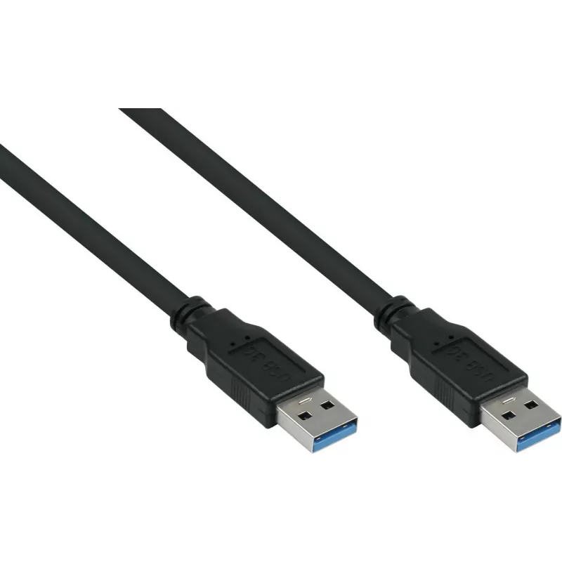 GoodConnections Alcasa UK30P-AA-030S USB 3.2 Gen 1 kabelis – USB-A uz USB-A, 3 m, melns