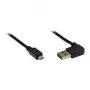 GoodConnections Alcasa USB 2.0 A uz Micro-B kabelis, leņķa, zeltīts, 1m, melns