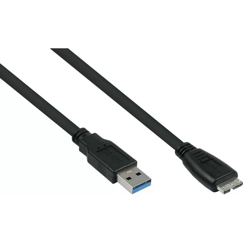GoodConnections Alcasa USB 3.2 Gen 1 kabelis, USB-A uz Micro-B, 1,8 m, melns