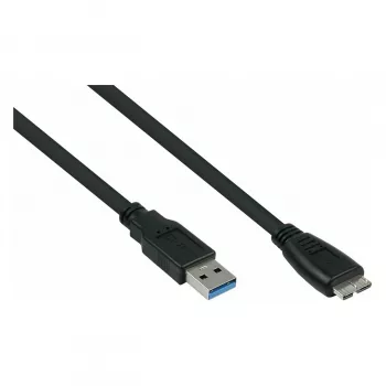 GoodConnections Alcasa USB 3.2 Gen 1 kabelis, USB-A uz Micro-B, 1,8 m, melns