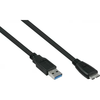 GoodConnections Alcasa USB 3.2 Gen 1 kabelis, USB-A uz Micro-B, 3 m, melns UK30P-AMB-030S