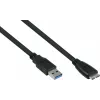 GoodConnections Alcasa USB 3.2 Gen 1 kabelis, USB-A uz Micro-USB B, 1 m, melns