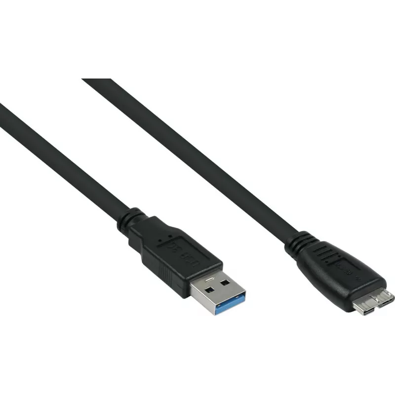 GoodConnections Alcasa USB 3.2 Gen 1 kabelis, USB-A uz Micro-USB B, 1 m, melns