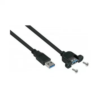 GoodConnections Alcasa USB 3.2 Gen 1 pagarinātājkabelis, USB-A vīrietis uz USB-A vīrietis, 2 m, melns