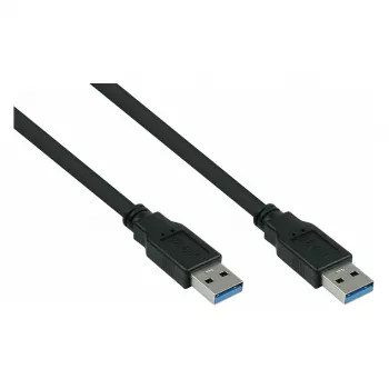 GoodConnections Alcasa USB 3.2 Gen 1 Type-A uz Type-A plāksterkabelis 0.5 m melns (UK30P-AA-005S)