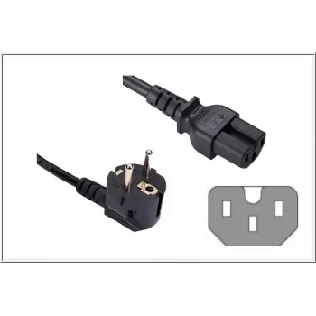 GoodConnections leņķiskais Schuko uz IEC C15 strāvas kabelis, 1,8 m, melns, 10A/250V, H05VV-F, karstuma apstākļiem 1501-18
