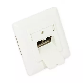 GoodConnections Cat.6A tīkla sienas kontaktligzda, 2xRJ45, ekranēta, iegremdēta, dizainam saderīga, vertikāla kabeļa ievade, pērļu balta RAL1013 (GC-N0021)