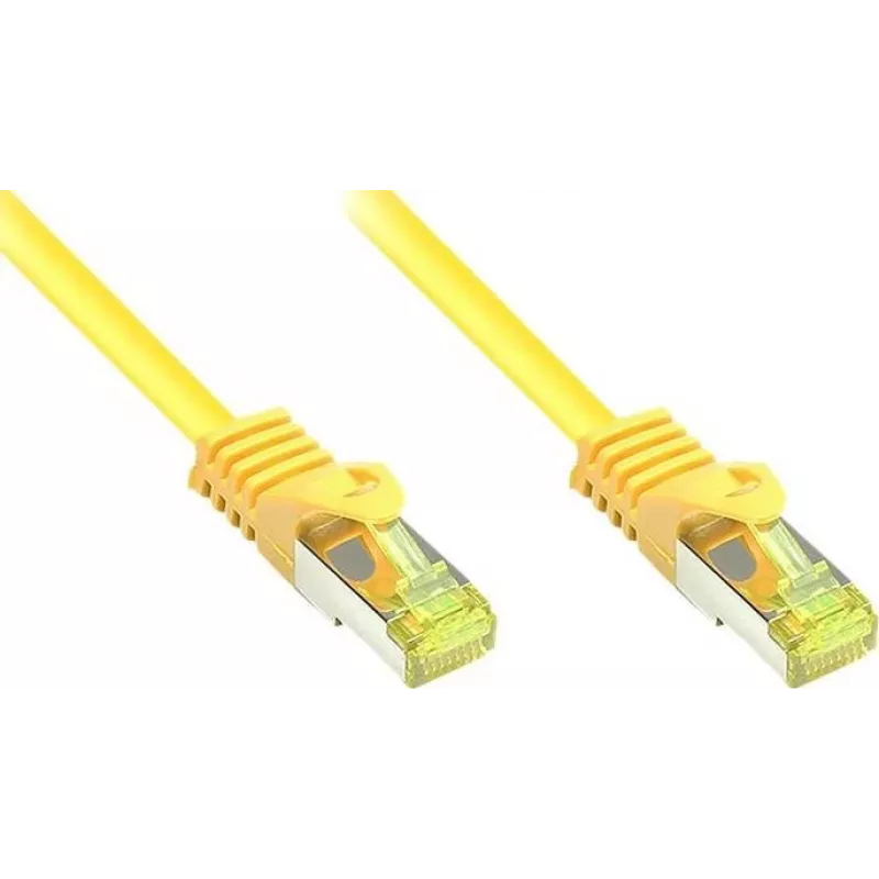 GoodConnections Cat.7 RJ45 komutācijas kabelis - 25 m, dzeltens, S/FTP PiMF, bez halogēna, 600 MHz (8070R-250Y)