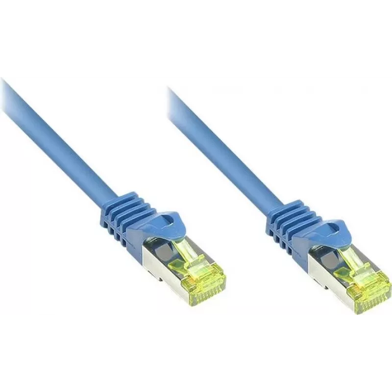 GoodConnections Cat.7 S/FTP RJ45 tīkla kabelis, 15m, zils, bez halogēniem, 600MHz, aizsargāta aizbīdņa fiksācija 8070R-150B