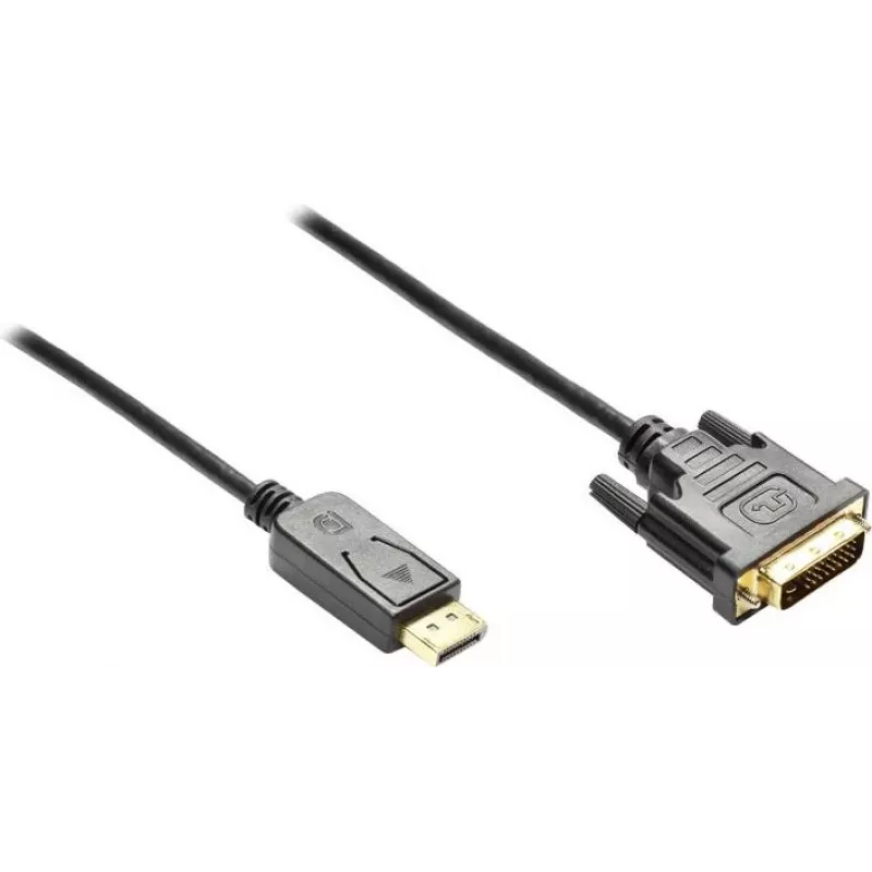 GoodConnections DisplayPort uz DVI-D 24+1 savienojuma kabelis - 24K zeltīti kontakti - OFC - Melns - 5m