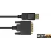 GoodConnections DisplayPort uz DVI-D 24+1 savienojuma kabelis - 24K zeltīti kontakti - OFC - Melns - 5m