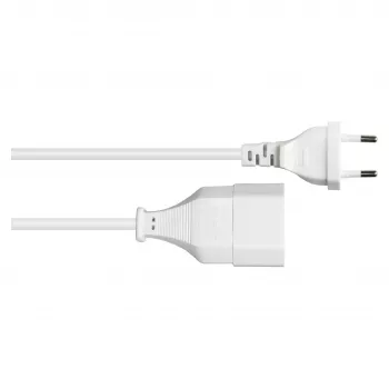GoodConnections Euro pagarinātājvads 3m, balts, Euro spraudnis CEE 7/16 uz Euro kontaktligzdu, 0,75 mm²