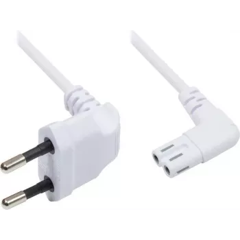 GoodConnections Eiropas strāvas kabelis, Europlug uz IEC C7 Figure-8, abi savienotāji 90° leņķī, balts, 1,5 m (1550-ZW015W)