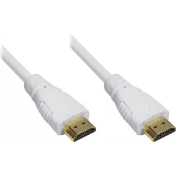 GoodConnections High-Speed HDMI kabelis ar Ethernet - Apzeltīti savienotāji - Balts - 1,5 m