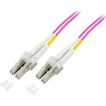 GoodConnections LC/LC Duplex OM4 daudzmodu optiskās šķiedras savienojuma kabelis, 2 m, akvamarīna, LSZH LW-802LC4