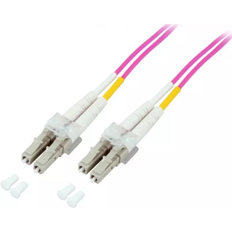 GoodConnections LC/LC Duplex OM4 daudzmodu optiskās šķiedras savienojuma kabelis, 2 m, akvamarīna, LSZH LW-802LC4