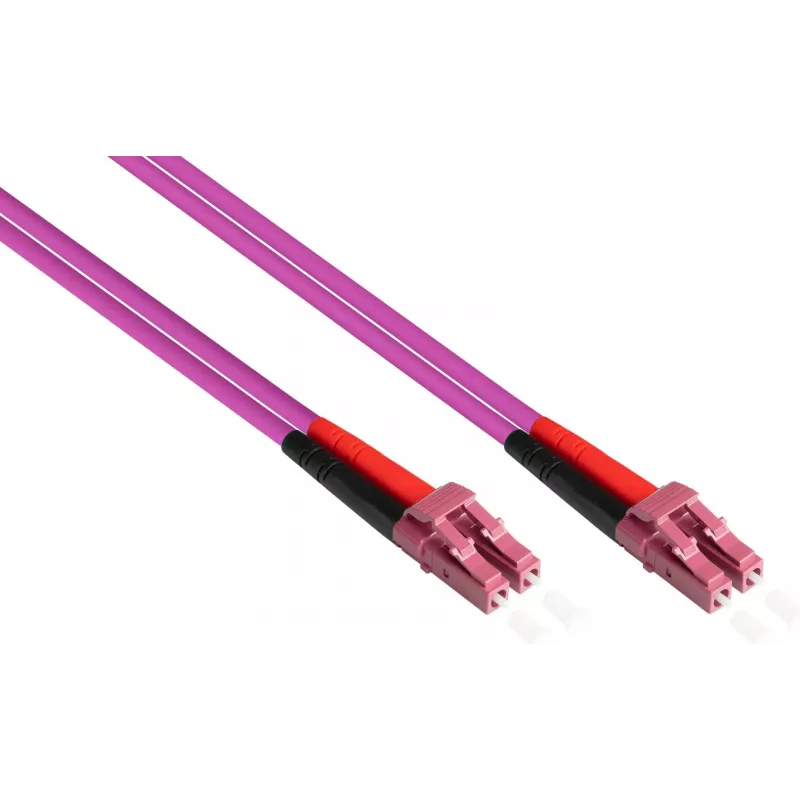 GoodConnections LC/LC Duplex OM4 daudzmodu optiskās šķiedras savienojuma kabelis, 2 m, akvamarīna, LSZH LW-802LC4