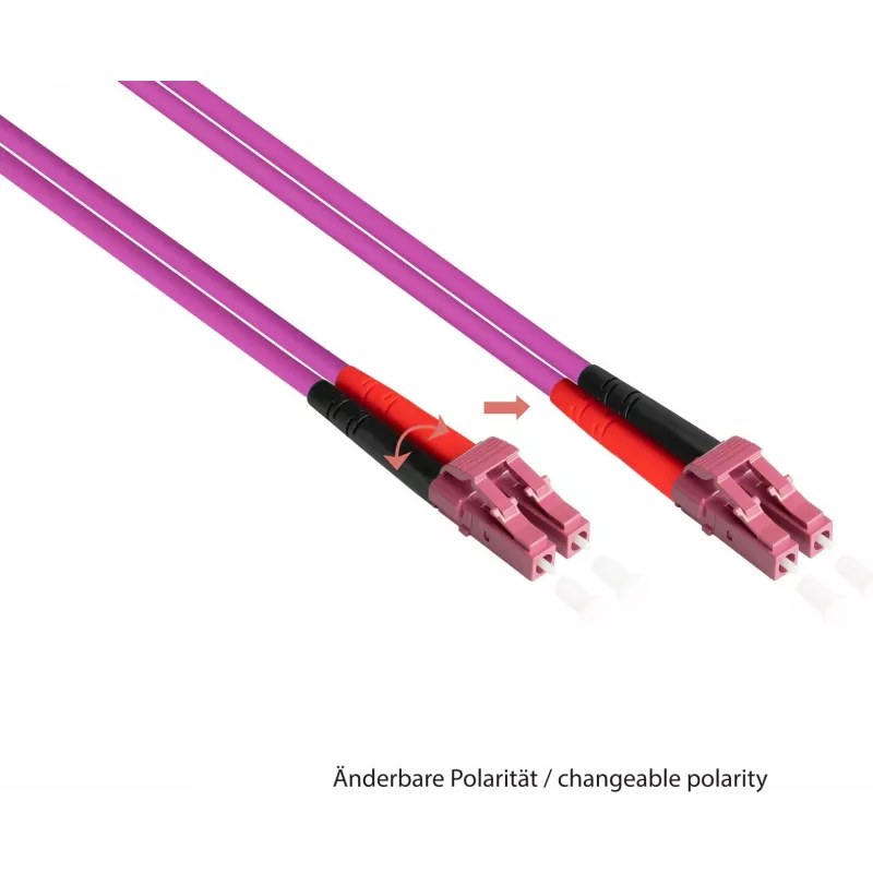 GoodConnections LC/LC Duplex OM4 daudzmodu optiskās šķiedras savienojuma kabelis, 2 m, akvamarīna, LSZH LW-802LC4