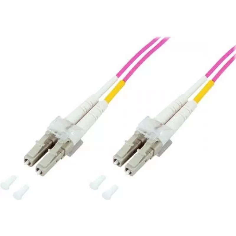 GoodConnections LC/LC Duplex OM4 daudzmodu optiskās šķiedras savienojuma kabelis, 2 m, akvamarīna, LSZH LW-802LC4