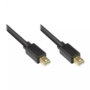 GoodConnections Mini DisplayPort 1.1 kabelis, vīrietis pret vīrieti, apzeltīts, melns, 3m